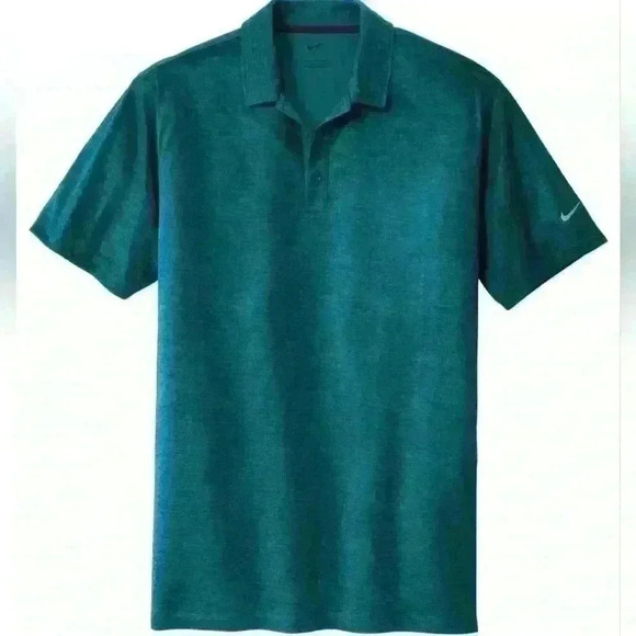 SOLD! Nike Golf Dri-Fit Stay-Cool Short Sleeve Crosshatch Polo Shirt Navy" - Picture 4 of 16